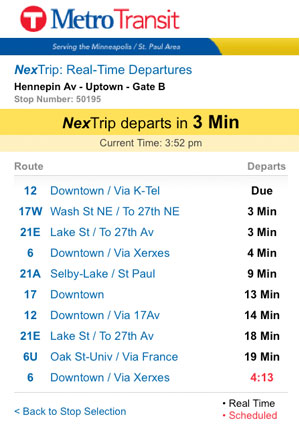 NexTrip window