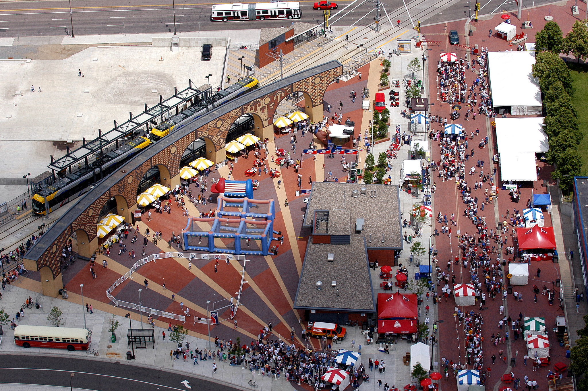 Downtwon East Station on the opening day of the METRO Blue Line.