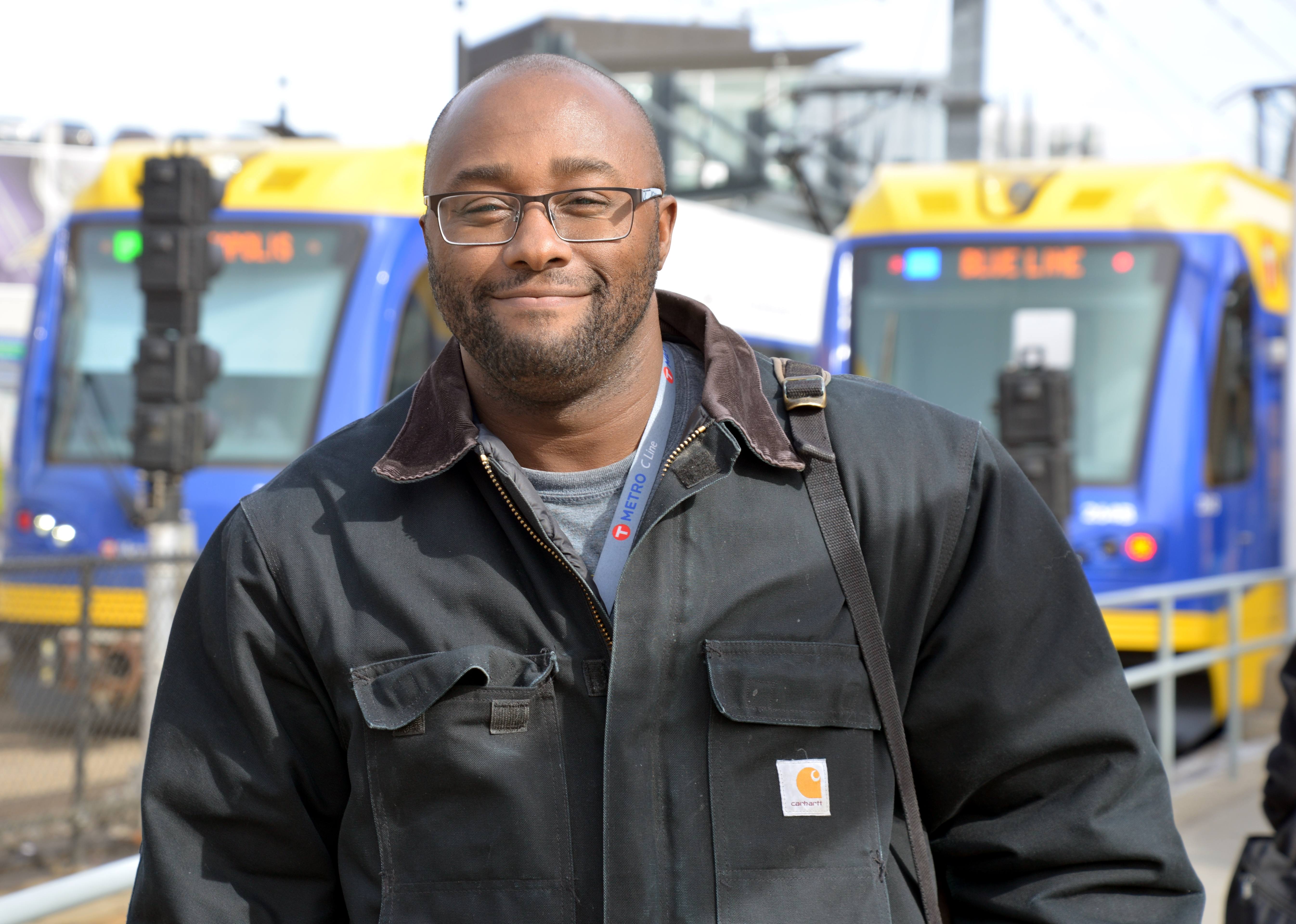 Rail Transit Supervisor Jesse Archambault at U.S. Bank Stadium Station. 