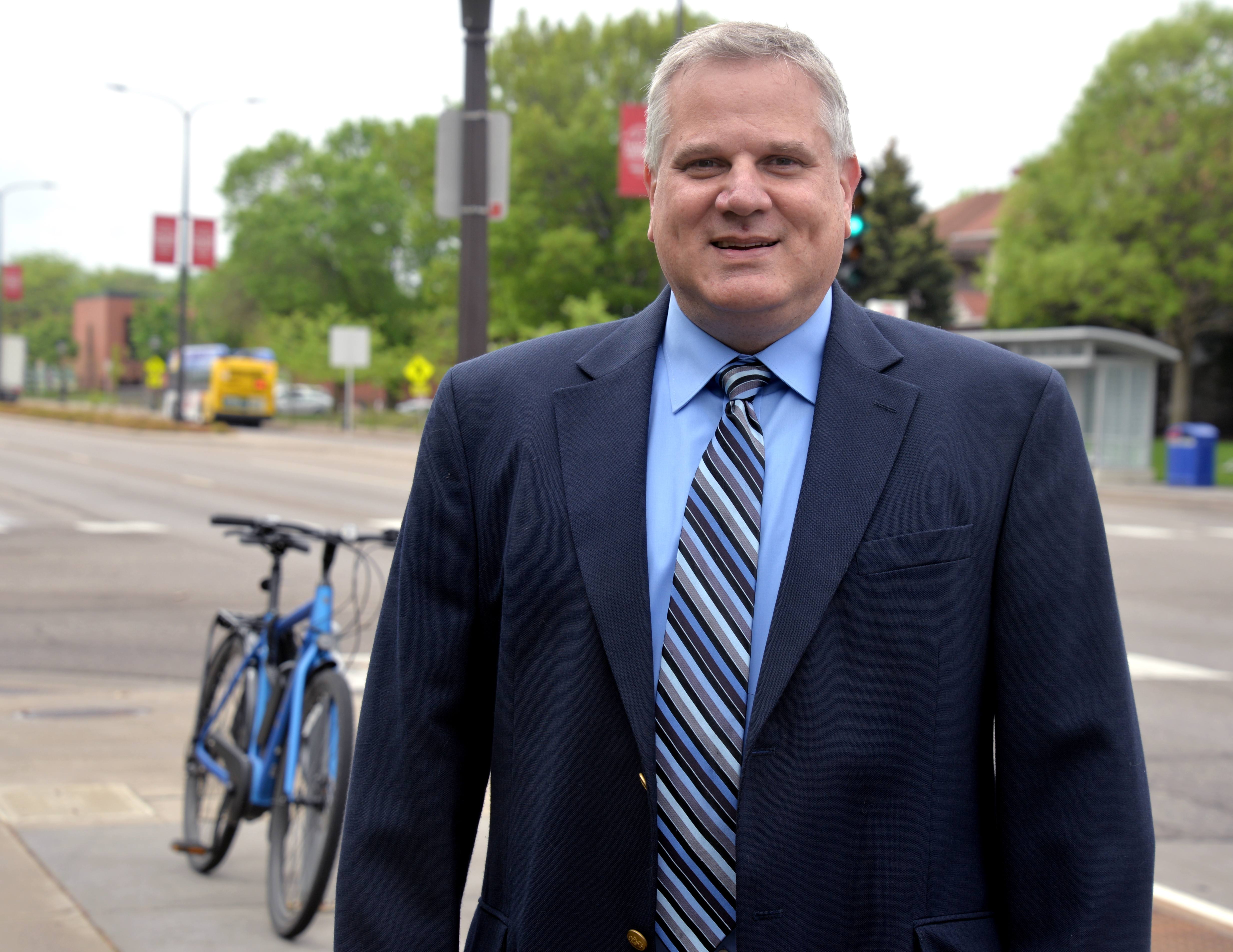 John Levin at the METRO A Line's Snelling & Hewitt Station.