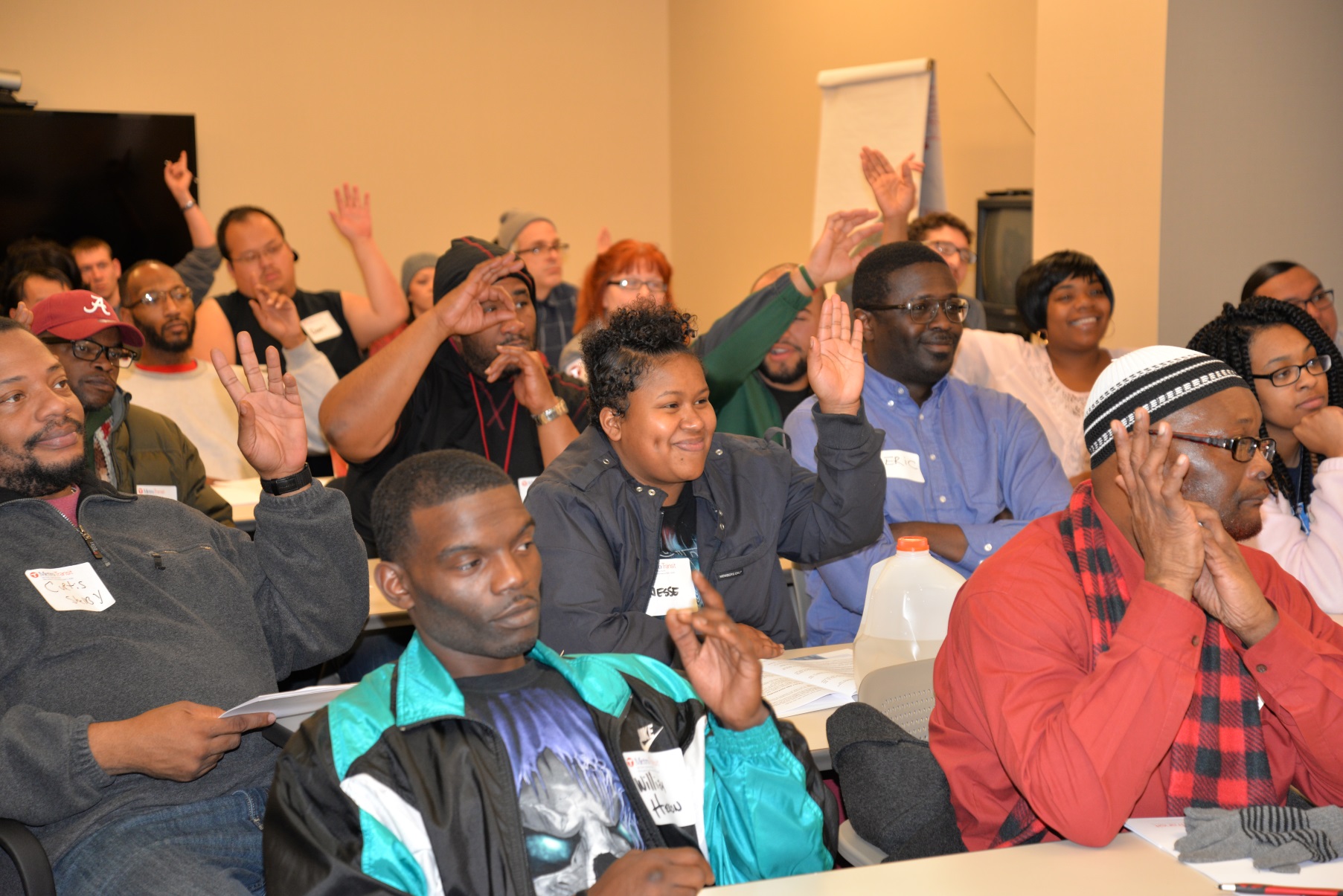 Participants in the Metro Transit Technician Training program at the Overhaul Base on Friday, Dec. 1, 2017.