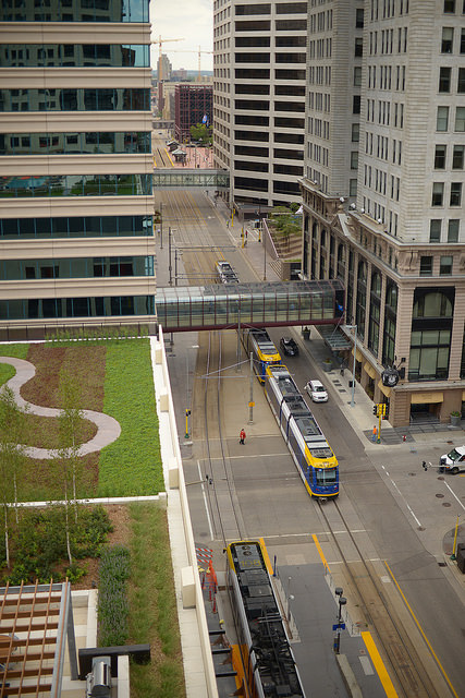 Nicollet Mall Station as seen from The Nic on Fifth.