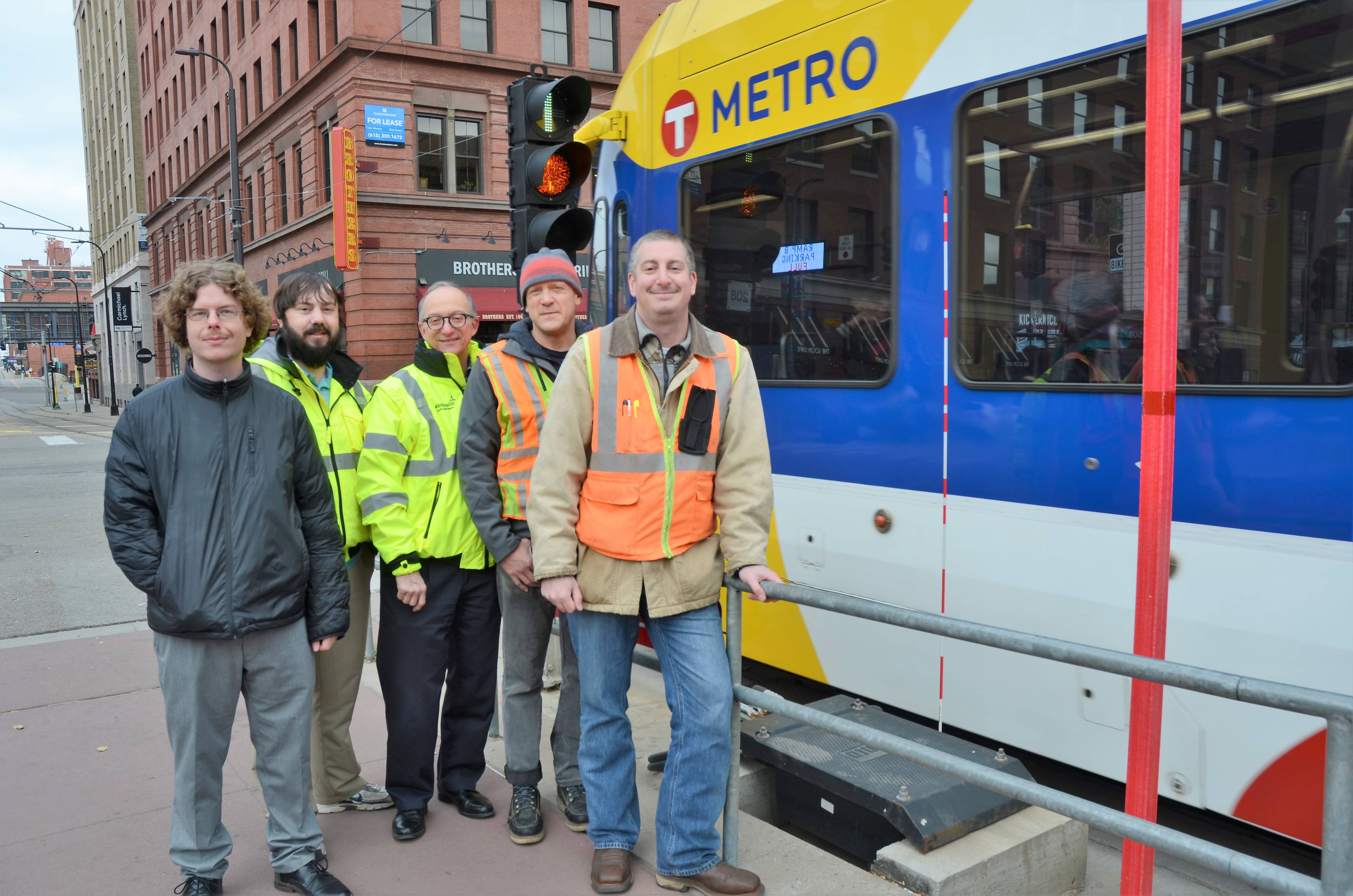 Ryan Heath at the Hennepin Avenue/Warehouse District light rail station. 