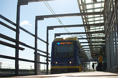 Image of public art at the Lake Street / Midtown Station on the METRO Blue Line. 