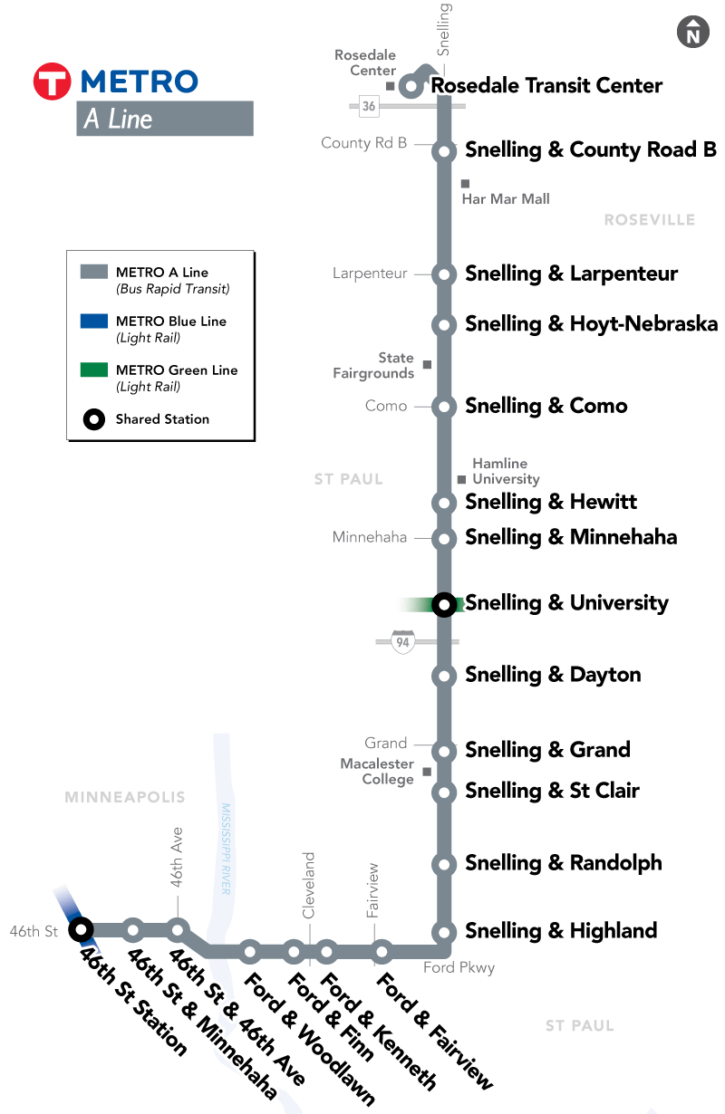 A Line Route Map